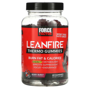 Thực phẩm chức năng Force Factor Leanfire Thermo Fat Burner Gummies Berry Blast 60 Gummies 818594017027