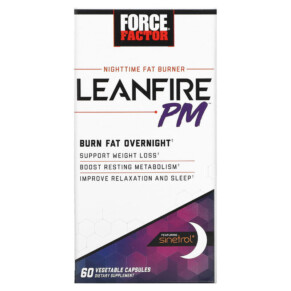 Thực phẩm chức năng Force Factor Nighttime Fat Burner Leanfire PM 60 Vegetable Capsules 818594015405
