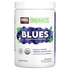 Thực phẩm chức năng Force Factor Organics Blues Superfood Powder Summer Berry 12.1 oz (344 g) 818594018949