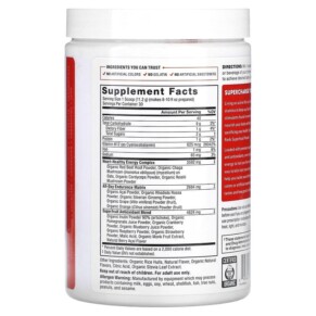 Thành phần vi chất của Force Factor Organics Reds Superfood Powder Black Cherry 11.9 oz (337 g) 818594018970