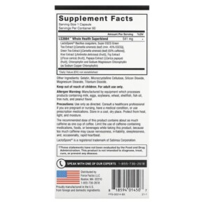 Thành phần vi chất của Force Factor ProbioSlim Digestive Support + Weight Management 60 Capsules 818594014507