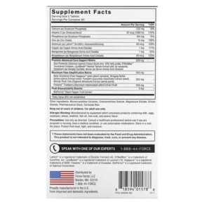 Thành phần vi chất của Force Factor Prostate Advanced 180 Tablets 818594015788