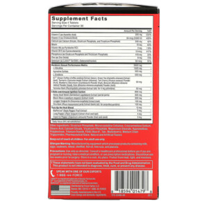 Thành phần vi chất của Force Factor SCORE! Hardcore Performance and Libido Intensifier 120 Tablets 818594014798