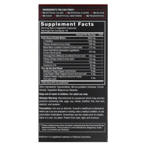 Thành phần vi chất của Force Factor Score! Premium Libido Enhancer 76 Capsules 818594013692