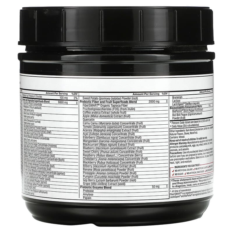 Force Factor Smarter Greens Superfood Powder Unflavored 13.2 oz (374 g) 2 Thành phần vi chất của Force Factor Smarter Greens Superfood Powder Unflavored 13.2 oz (374 g) 818594017096
