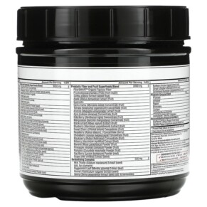 Thành phần vi chất của Force Factor Smarter Greens Superfoods + Digestion Powder Pomegranate Berry 14.8 oz (419 g) 818594017119