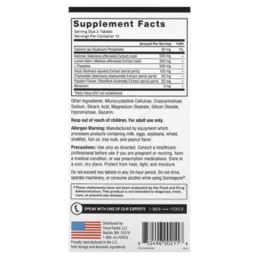 Thành phần vi chất của Force Factor Somnapure Melatonin + Natural Botanicals 30 Tablets 852496002118