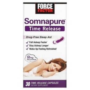 Thực phẩm chức năng Force Factor Somnapure Time Release Melatonin 10 mg 30 Time-Release Capsules 818594015191