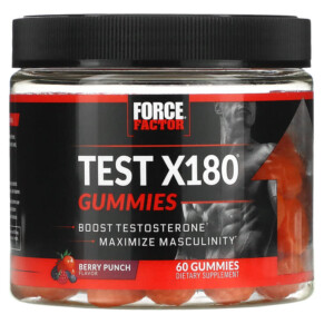 Thực phẩm chức năng Force Factor Test X180 Berry Punch 60 Gummies 818594017171
