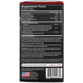 Thành phần vi chất của Force Factor Test X180 Boost Male Testosterone Booster 120 Tablets 818594014774