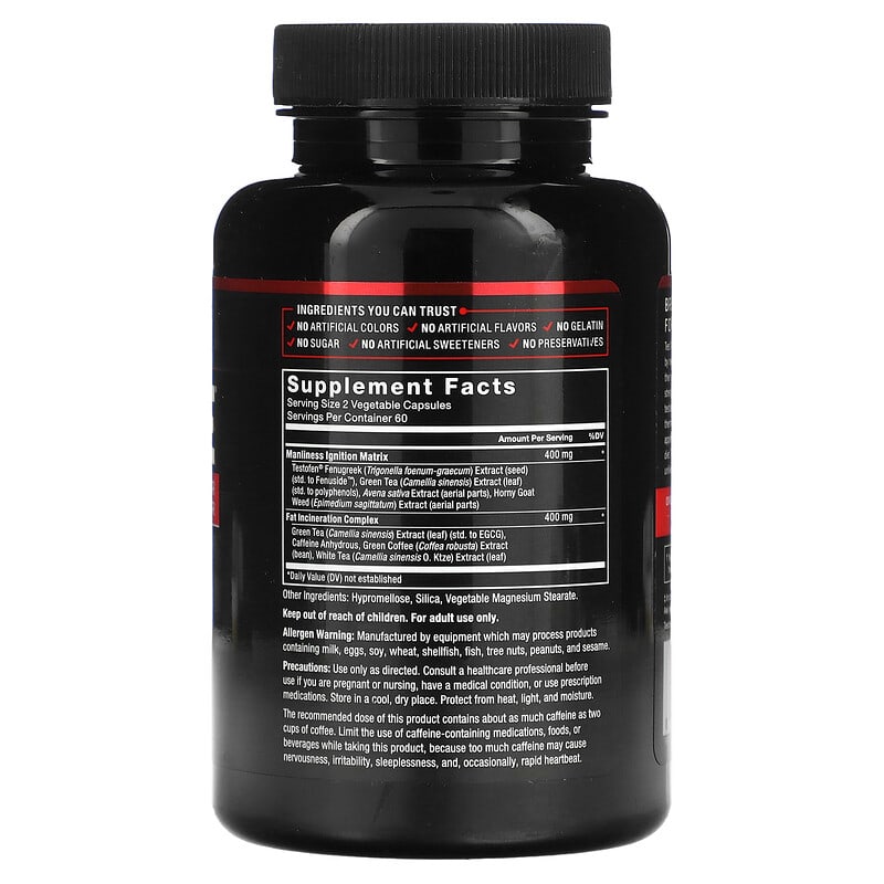 Force Factor Test X180 Ignite Total Testosterone Booster & Fat Burner 120 Capsules 2 Thành phần vi chất của Force Factor Test X180 Ignite Total Testosterone Booster & Fat Burner 120 Capsules 818594011131