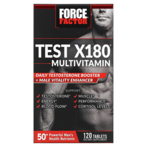 Thực phẩm chức năng Force Factor Test X180 Multivitamin + Testosterone Booster 120 Tablets 818594016860