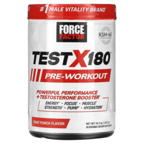 Thực phẩm chức năng Force Factor Test X180 Pre-Workout Fruit Punch 14.7 oz (417 g) 818594019021