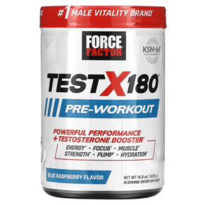 Thực phẩm chức năng Force Factor TestX180 Preworkout Blue Raspberry 14.8 oz (420 g) 818594019038