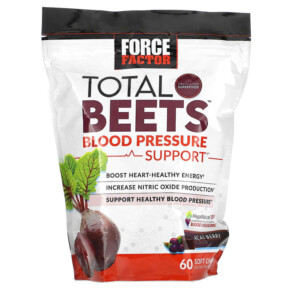 Thực phẩm chức năng Force Factor Total Beets Blood Pressure Support Acai Berry 60 Soft Chews 818594017164