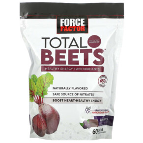 Thực phẩm chức năng Force Factor Total Beets Healthy Energy + Antioxidants Acai Berry 325 mg 60 Chews 818594015450