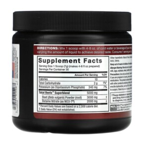 Thành phần vi chất của Force Factor Total Beets Original Drink Powder Pomegranate Berry 7.4 oz (210 g) 818594015467