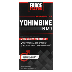 Thực phẩm chức năng Force Factor Yohimbine 6 mg 30 Capsules 818594015276