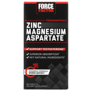 Thực phẩm chức năng Force Factor Zinc Magnesium Aspartate 60 Tablets 818594015283