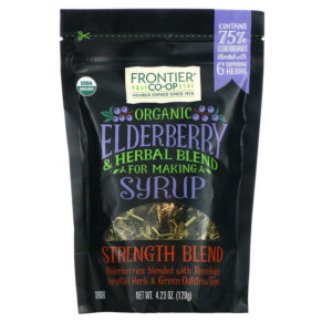Thực phẩm chức năng Frontier Co-op Organic Elderberry & Herbal Blend For Making Syrup Strength Blend 4.23 oz (120 g) 089836310859