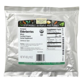 Thành phần vi chất của Frontier Co-op Organic Whole European Elderberries 16 oz (453 g) 089836027306
