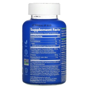 Thành phần vi chất của Fruily Herbal Melatonin Sleep with Organic Apple Peach & Mango Mixed Fruit 50 Gummies 850019556087