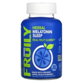 Thực phẩm chức năng Fruily Herbal Melatonin Sleep with Organic Apple Peach & Mango Mixed Fruit 50 Gummies 850019556087