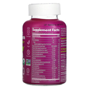 Thành phần vi chất của Fruily Organic Children's Multivitamin with 17 Vitamins and Minerals Mixed Fruit 60 Gummies 850019556117