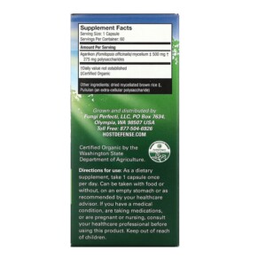 Thành phần vi chất của Fungi Perfecti Host Defense Agarikon 60 Vegetarian Capsules 633422031224