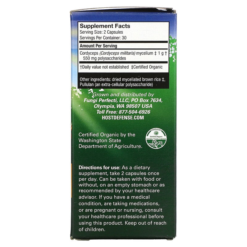 Fungi Perfecti Host Defense Host Defense Mushrooms Cordyceps Energy Support 60 Vegetarian Capsules 2 Thành phần vi chất của Fungi Perfecti Host Defense Host Defense Mushrooms Cordyceps Energy Support 60 Vegetarian Capsules 633422031026