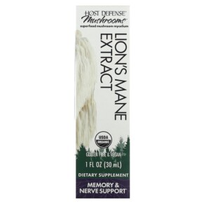 Thực phẩm chức năng Fungi Perfecti Host Defense Lion's Mane Extract Memory & Nerve Support 1 fl oz (30 ml) 633422051611