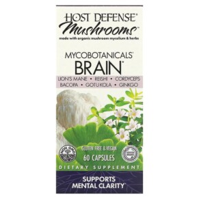 Thực phẩm chức năng Fungi Perfecti Host Defense MycoBotanicals Brain 60 Capsules 633422038629