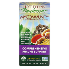 Thực phẩm chức năng Fungi Perfecti Host Defense MyCommunity A 17 Species Multi Mushroom Complex 60 Vegetarian Capsules 633422038124