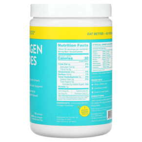 Thành phần vi chất của Further Food Collagen Peptides Unflavored 8.000 mg 7.9 oz (224 g) 646117813548