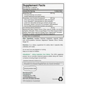 Thành phần vi chất của Futurebiotics InflamMotion Joint Inflammation Complex 60 Vegetarian Capsules 049479025183