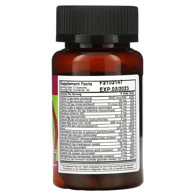 Futurebiotics M.V. Teen 90 Capsules 2 Thành phần vi chất của Futurebiotics M.V. Teen 90 Capsules 049479207268