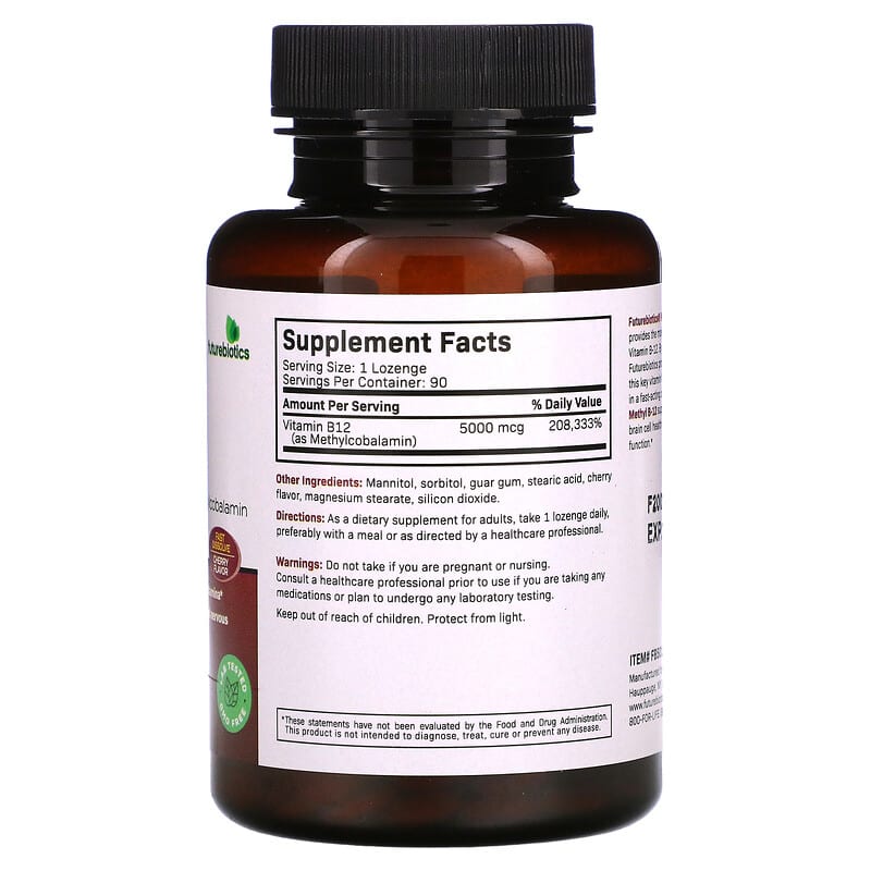 Futurebiotics Methyl B-12 Cherry 5.000 mcg 90 Vegetarian Lozenges 2 Thành phần vi chất của Futurebiotics Methyl B-12 Cherry 5.000 mcg 90 Vegetarian Lozenges 049479501106