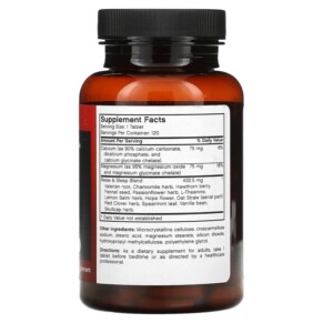 Thành phần vi chất của Futurebiotics Relax & Sleep 120 Vegetarian Tablets 049479000166