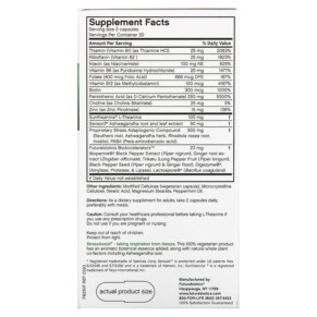 Thành phần vi chất của Futurebiotics Stressassist L-Theanine Stress Complex 60 Vegetarian Capsules 049479025077