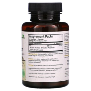 Thành phần vi chất của Futurebiotics Zinc Triple Action 30 mg 150 Vegetarian Capsules 049479501205