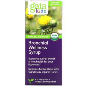 Thực phẩm chức năng Gaia Herbs Bronchial Wellness Syrup for Kids 3 fl oz (89 ml) 751063145039