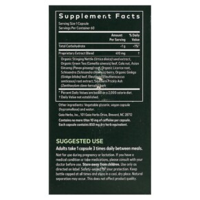 Gaia Herbs Energy Vitality 60 Vegan Liquid Phyto-Caps 3 Thành phần vi chất của Gaia Herbs Energy Vitality 60 Vegan Liquid Phyto-Caps 751063398503