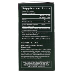 Thành phần vi chất của Gaia Herbs Fenugreek Seed for Women 60 Vegan Liquid Phyto-Caps 751063402606