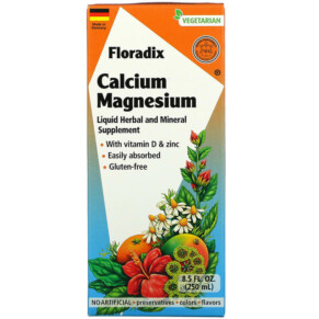 Thực phẩm chức năng Gaia Herbs Floradix Calcium Magnesium with Vitamin D & Zinc 8.5 fl oz (250 ml) 850026260021