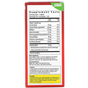 Thành phần vi chất của Gaia Herbs Floradix Iron Tablets 120 Tablets 850026260182