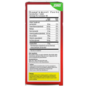 Thành phần vi chất của Gaia Herbs Floradix Iron Tablets 80 Tablets 850026260175