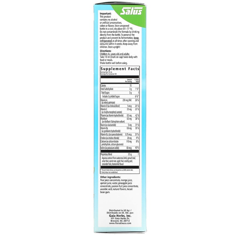 Gaia Herbs Floradix Kinder Love Children's Liquid Multivitamin and Herbal Supplement Gluten Free 17 fl oz (500 ml) 2 Thành phần vi chất của Gaia Herbs Floradix Kinder Love Children's Liquid Multivitamin and Herbal Supplement Gluten Free 17 fl oz (500 ml) 850026260168