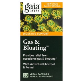 Thực phẩm chức năng Gaia Herbs Gas & Bloating 50 Vegan Capsules 751063996198