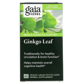 Thực phẩm chức năng Gaia Herbs Ginkgo Leaf 60 Vegan Liquid Phyto-Caps 751063398701