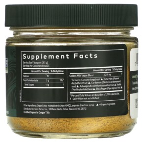 Thành phần vi chất của Gaia Herbs Golden Milk 4.3 oz (123 g) 751063149273